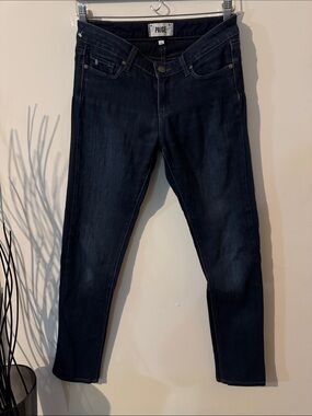 PAIGE Black-Blue High-Rise Skinny Jeans